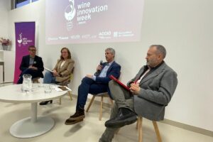 Una de las mesas redondas de la presentación de la Wine Innovation Week que abordó la innovación y la sostenibilidad. Foto: prensa.