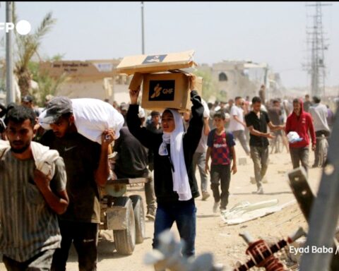 El hambre como arma de guerra en la Franja de Gaza alcanza a los periodistas. Foto: AFP