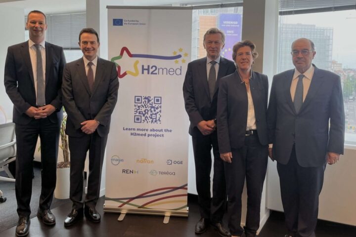 Visita a la Comisión Europea de los consejeros delegados de los operadores que forman el consorcio del corredor europeo H2med. Foto: prensa Enagas.