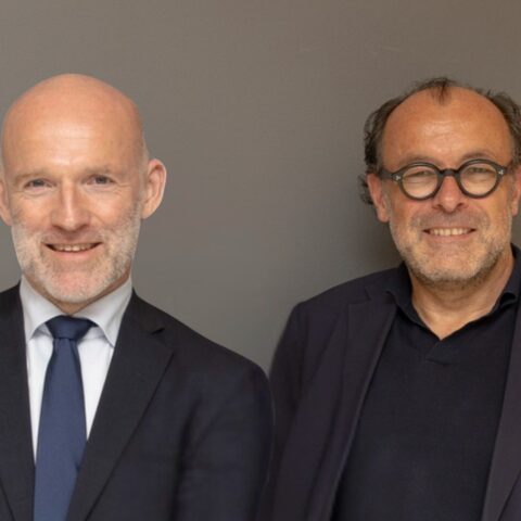 Stig Ørskov y Vincent Peyrègne de WAN-IFRA. Foto: prensa.