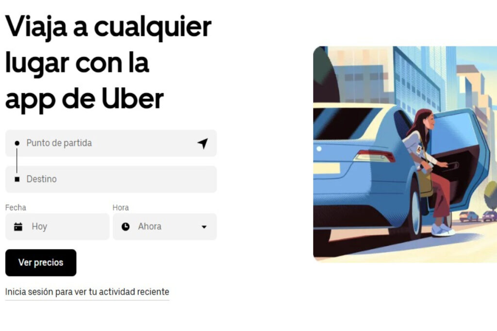 La aplicación de Uber también permite reservar pasajes de trenes. Foto: prensa.