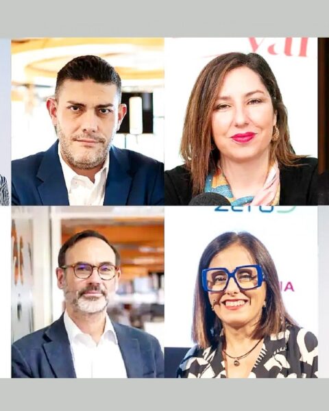 Algunos de los docentes del Máster de Periodismo Multimedia de El Español: María Peral, Jorge Calabrés, Puri Beltrán, Alberto Iglesias, Esther Paniagua, Fernando Garea, Carmen Serna y Dani Ramírez.