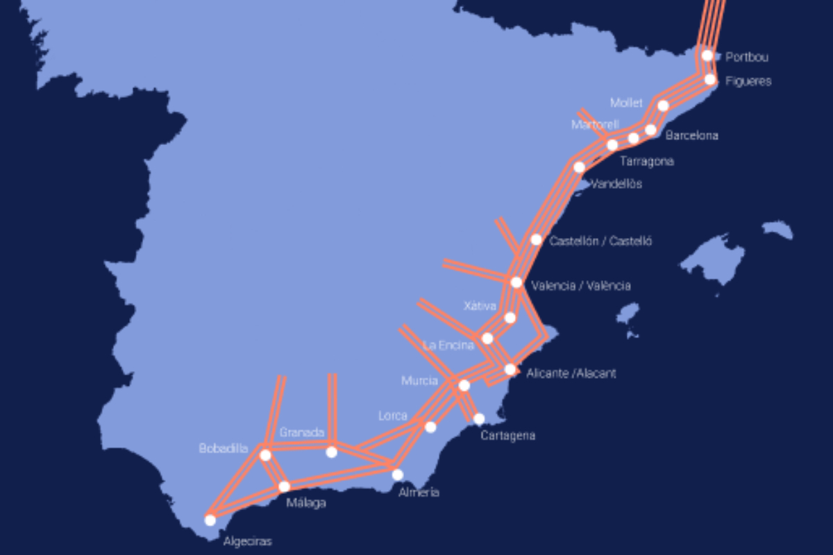 La extensión del proyecto del Corredor Mediterráneo.