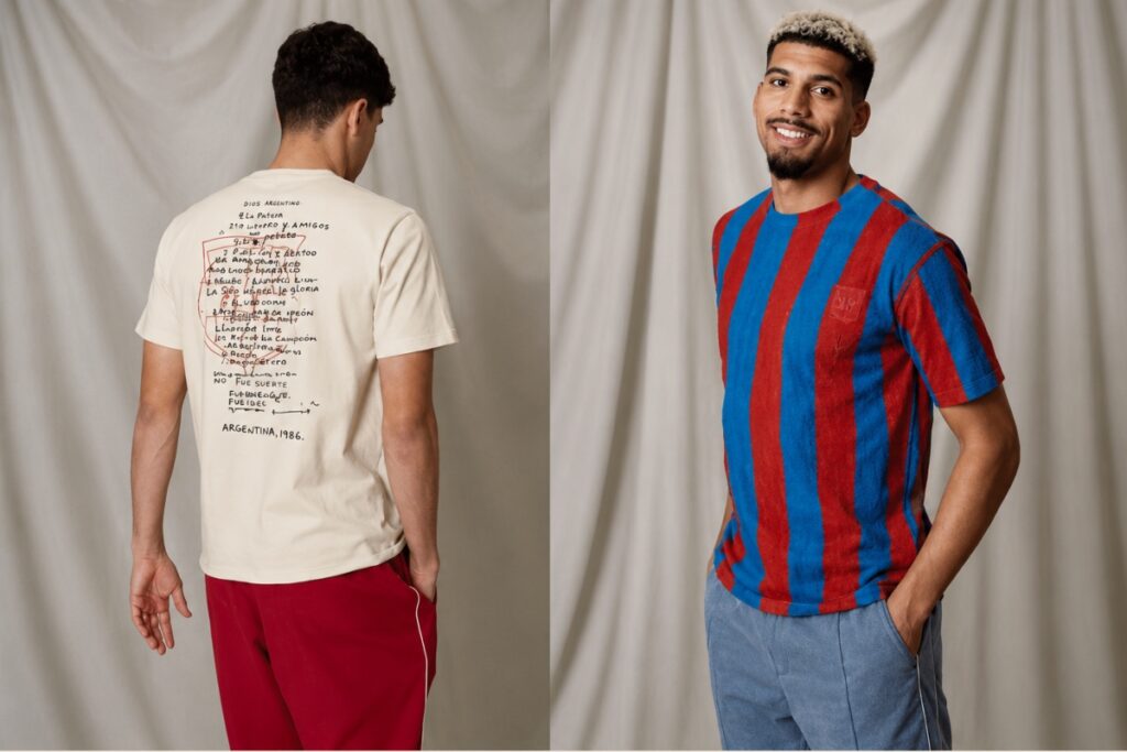 Algunas de las prendas diseñadas por creativos con discapacidad para la colección cápsula del Barça.