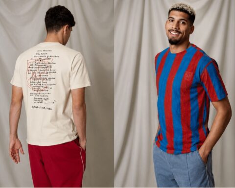 Algunas de las prendas diseñadas por creativos con discapacidad para la colección cápsula del Barça.