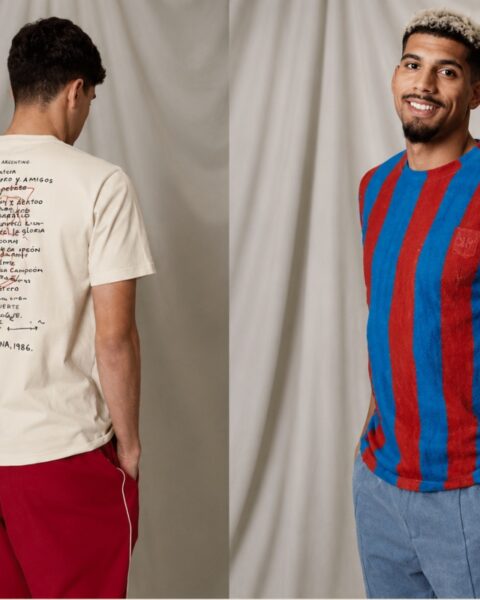 Algunas de las prendas diseñadas por creativos con discapacidad para la colección cápsula del Barça.