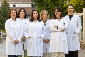 Las investigadoras del proyecto Leticia Goñi, Cristina Razquin, Vanessa Bullón, Maira Bes y Maite Sesma.