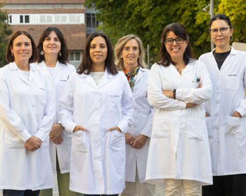 Las investigadoras del proyecto Leticia Goñi, Cristina Razquin, Vanessa Bullón, Maira Bes y Maite Sesma.